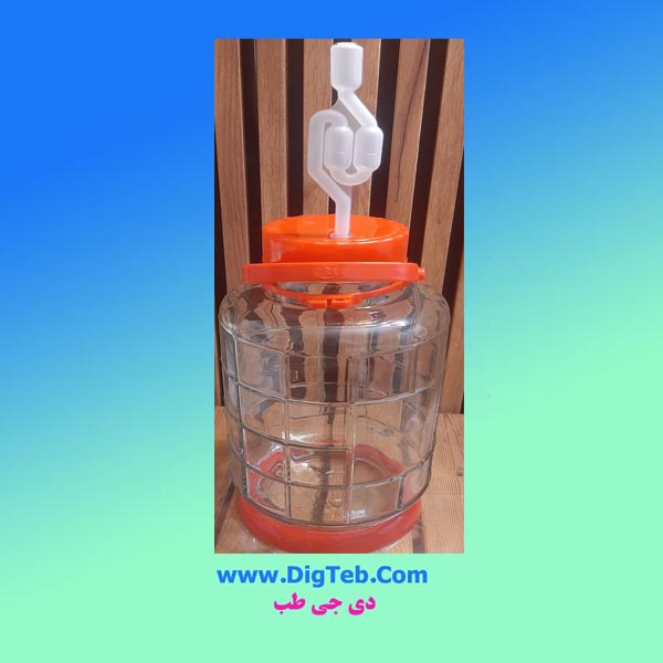 garabe-shisheii-10-litri-ba-gofle-hawa قرابه شیشه ای 10لیتری با قفل هوا - Image 1